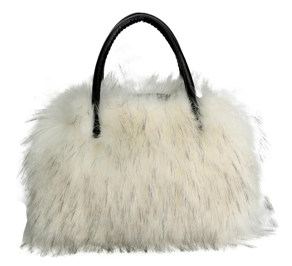 Furry Tote Bag for Women Fuzzy Faux Fur Large Tote Handbag Cute Soft Fluffy Purse Ladies Satchel