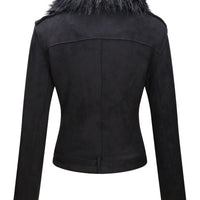 Cookies Women Faux Leather Suede Jacket Moto Biker Coat