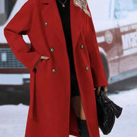 Cookies Trench Coat With Belt Winter Fashion Solid Color Long Jacket Outwear Women Clothing