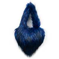 Cookies Heart Shaped Furry Purse for Women Large Soft Shoulder Bag Fluffy Faux Fur Trendy Y2K Girls Handbag