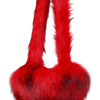 Cookies Heart Shaped Furry Purse for Women Large Soft Shoulder Bag Fluffy Faux Fur Trendy Y2K Girls Handbag