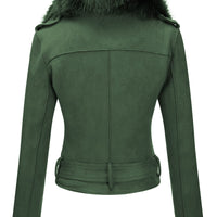 Cookies Women Faux Leather Suede Jacket Moto Biker Coat