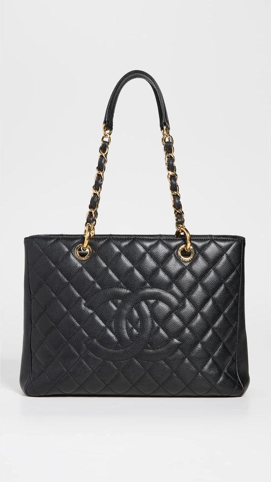 CHANEL Women's Pre-Loved Grand Shopping Tote Caviar