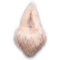 Cookies Heart Shaped Furry Purse for Women Large Soft Shoulder Bag Fluffy Faux Fur Trendy Y2K Girls Handbag