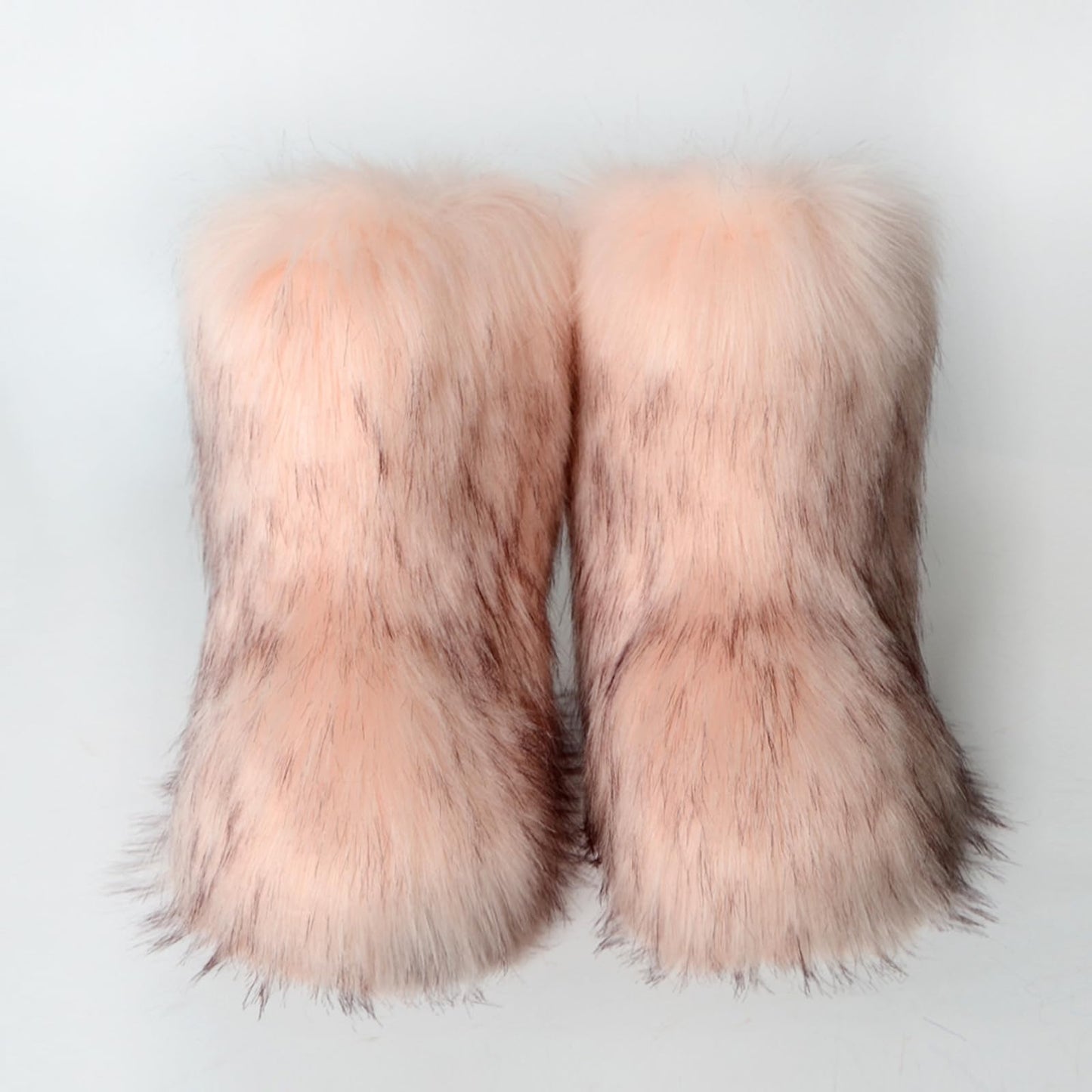 Cookies Womens Faux Fur Boots Fuzzy Fluffy Furry Round Toe Suede Boots Winter Comfy Plush Warm Snow Boots Comfortable Winter Ankle Booties Anti Slip Outdoor Indoor Flat Shoes