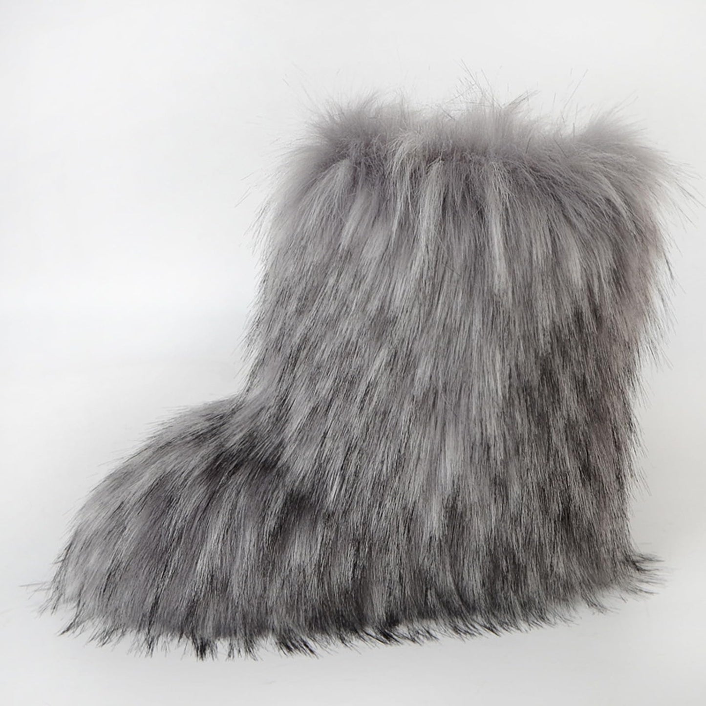 Cookies Womens Faux Fur Boots Fuzzy Fluffy Furry Round Toe Suede Boots Winter Comfy Plush Warm Snow Boots Comfortable Winter Ankle Booties Anti Slip Outdoor Indoor Flat Shoes