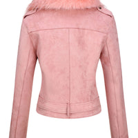 Cookies Women Faux Leather Suede Jacket Moto Biker Coat