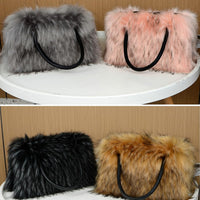 Furry Tote Bag for Women Fuzzy Faux Fur Large Tote Handbag Cute Soft Fluffy Purse Ladies Satchel