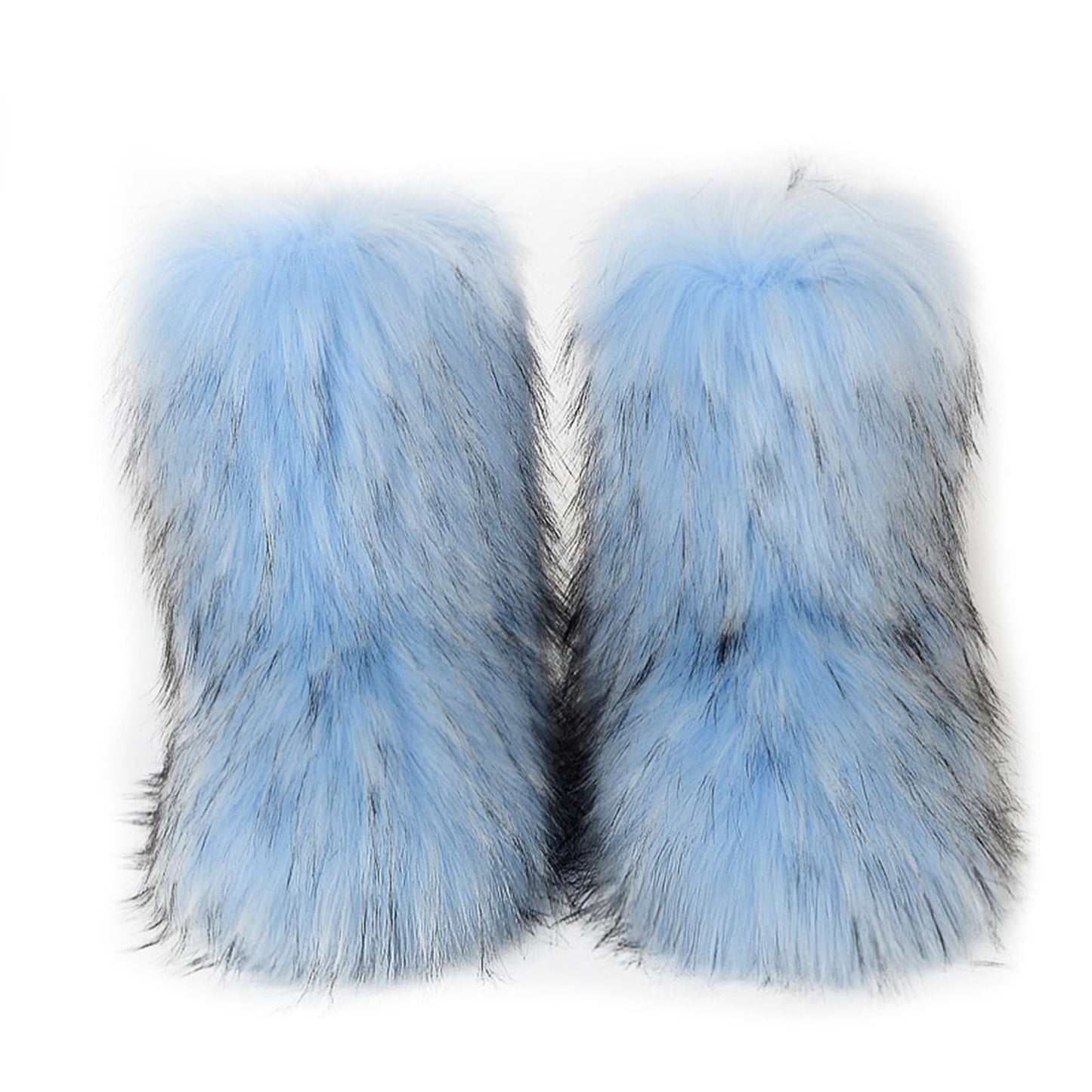 Cookies Womens Faux Fur Boots Fuzzy Fluffy Furry Round Toe Suede Boots Winter Comfy Plush Warm Snow Boots Comfortable Winter Ankle Booties Anti Slip Outdoor Indoor Flat Shoes