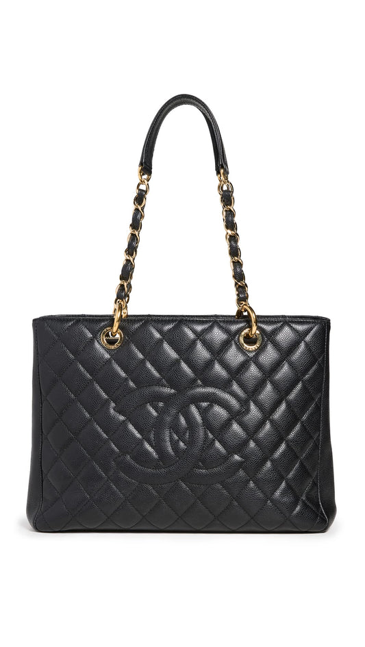 CHANEL Women's Pre-Loved Grand Shopping Tote Caviar