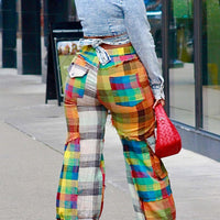 Cookies Women's Casual Cargo Baggy Pants High Waist Straight Wide Leg Pants with Multi Pockets