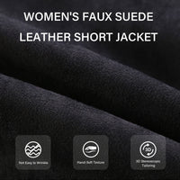 Cookies Women Faux Leather Suede Jacket Moto Biker Coat