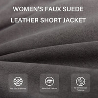 Cookies Women Faux Leather Suede Jacket Moto Biker Coat