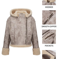 Cookies Women Faux Leather Suede Jacket Moto Biker Coat