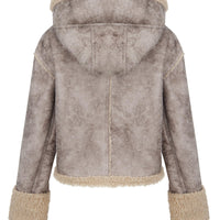 Cookies Women Faux Leather Suede Jacket Moto Biker Coat