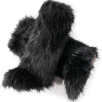 Cookies Women's Faux Fur Boot Furry Fluffy Round Toe Suede Winter Comfy Plush Warm Short Outdoor Indoor Flat Shoes Knee-High Boots
