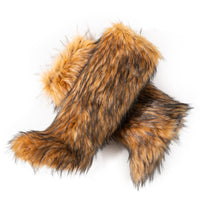 Cookies Women's Faux Fur Boot Furry Fluffy Round Toe Suede Winter Comfy Plush Warm Short Outdoor Indoor Flat Shoes Knee-High Boots