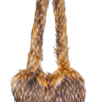 Cookies Heart Shaped Furry Purse for Women Large Soft Shoulder Bag Fluffy Faux Fur Trendy Y2K Girls Handbag