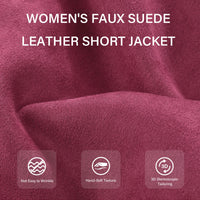 Cookies Women Faux Leather Suede Jacket Moto Biker Coat
