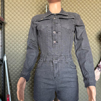 Cookies Short Denim Jumpsuit Rompers with Pockets