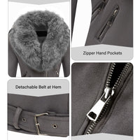 Cookies Women Faux Leather Suede Jacket Moto Biker Coat