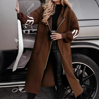 Cookies Hooded Windbreaker Long Jacket With Pockets And Drawstring Design