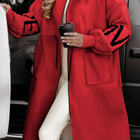 Cookies Hooded Windbreaker Long Jacket With Pockets And Drawstring Design