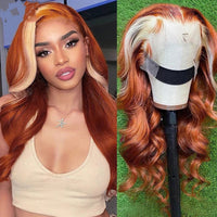 Fire Human Hair Wig Head Cover Highlights 613