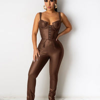Party Sexiness Two Piece Faux Leather Set