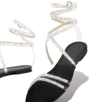 Rhinestone Lace Up Sandals