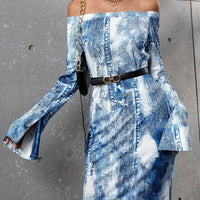 Washed Up Denim Long Sleeve Dress