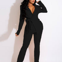 Wrap Me Today Blazer Pants Set