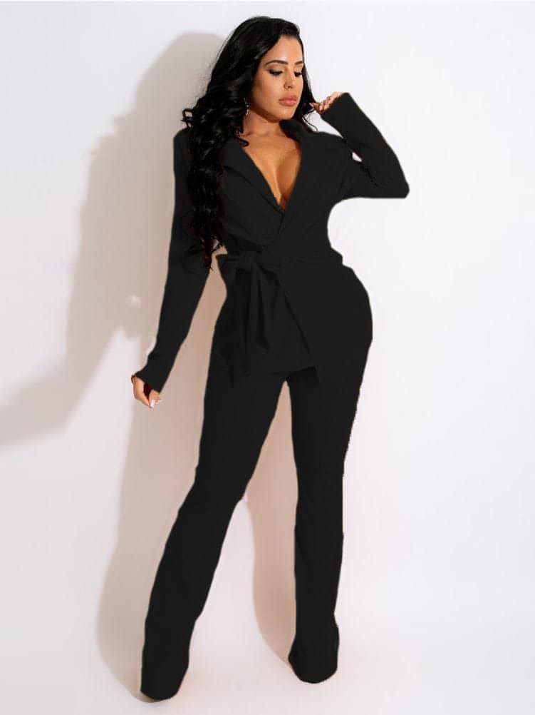 Wrap Me Today Blazer Pants Set