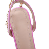 Chained Lock Pointed Heel Sandal