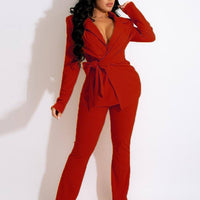 Wrap Me Today Blazer Pants Set