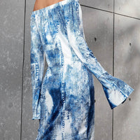 Washed Up Denim Long Sleeve Dress