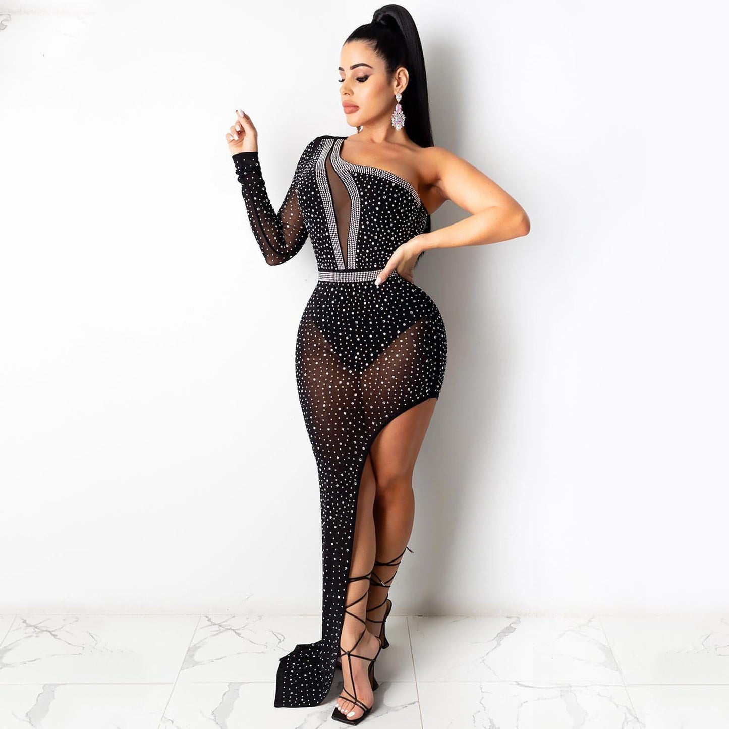 Shimmer Nights Maxi Evening Dress